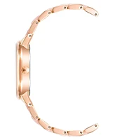 Anne Klein Women's Three-Hand Quartz Rose Gold-Tone Alloy with Pink Resin Bracelet Watch, 37mm