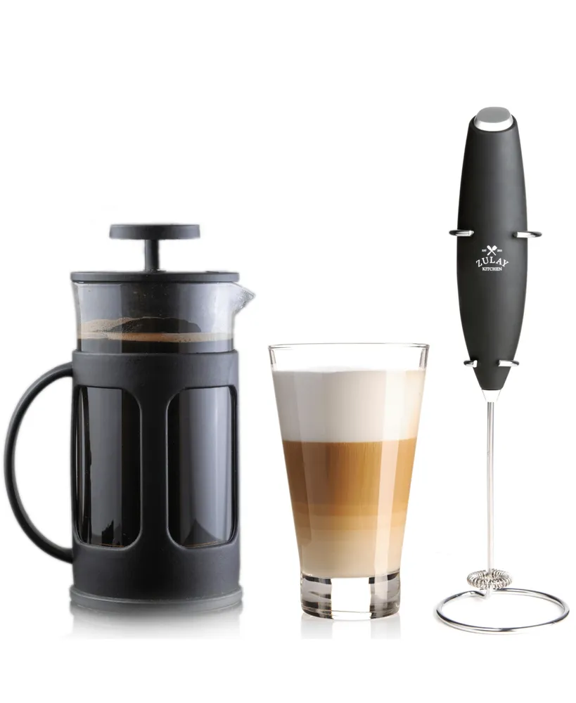 Zulay Kitchen French Press Coffee Pot and Milk Frother Set