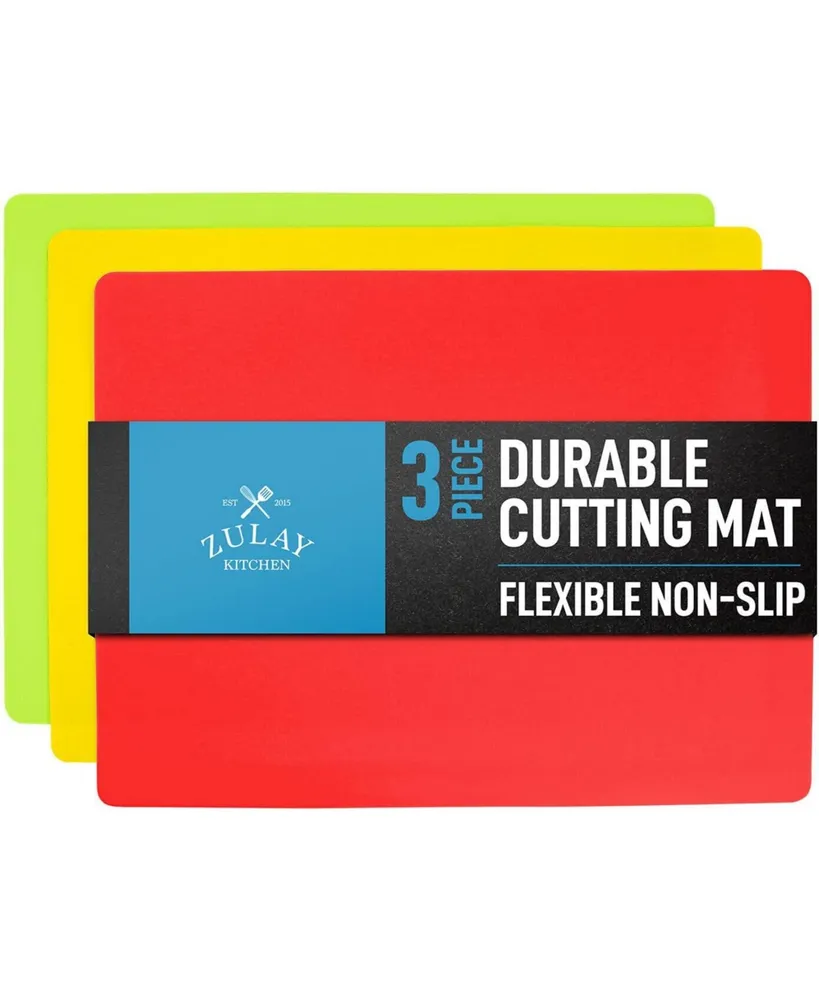 Zulay Kitchen Flexible Cutting Board Mats - Set of 3 - Straight Edge