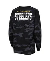 Women's New Era Black Pittsburgh Steelers Camo Long Sleeve T-shirt