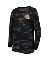 Women's New Era Black Cleveland Browns Camo Long Sleeve T-shirt