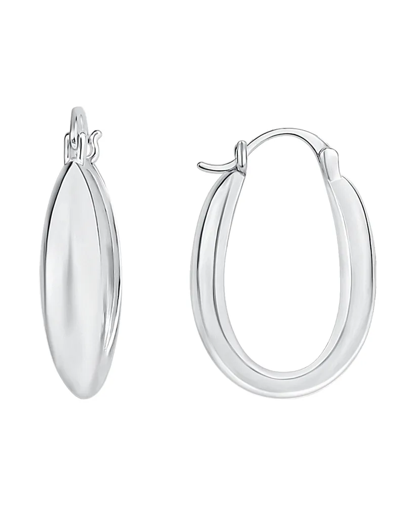 And Now This High Polished Oval Hoop Earring