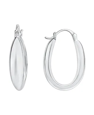 And Now This High Polished Oval Hoop Earring