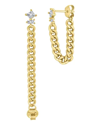 And Now This Cubic Zirconia Chain Post Earring