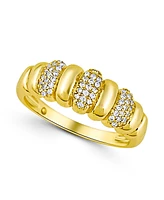 And Now This Cubic Zirconia Pave Ribbed Ring