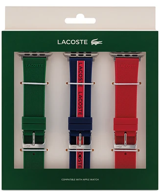 Lacoste Petit Green, Blue & Red Silicone Strap for Apple Watch 42mm/44mm Gift Set