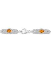 Macy's Citrine (2 2/3 ct. t.w.) and Topaz (2 1/10 ct. t.w.) Bracelet in Sterling Silver