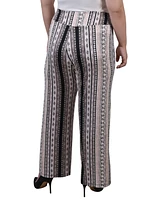 Ny Collection Plus Cropped Pull On Pants with Faux Belt