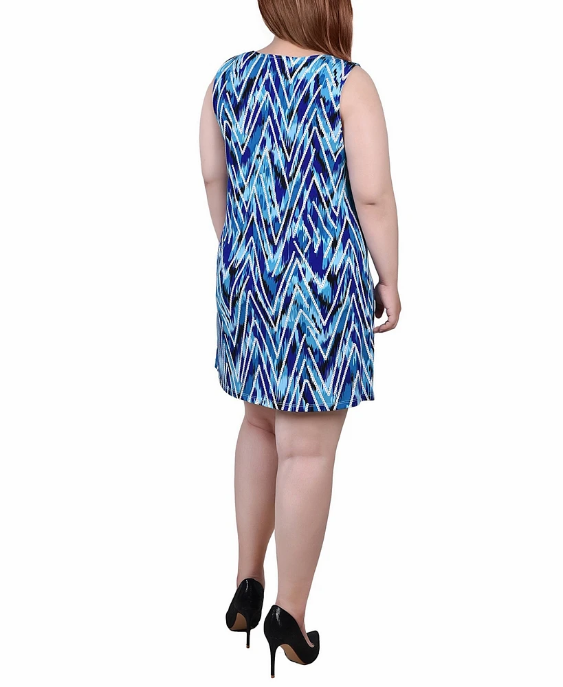 Ny Collection Plus Size Sleeveless Dress with 3 Rings