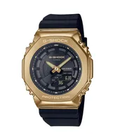 G-Shock Unisex Gold-Tone and Black Resin Strap Watch 40.4mm GMS2100GB-1A - Black and Gold