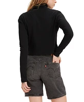 Levi's Women's Moon Ribbed Knit Stretchy Turtleneck Top