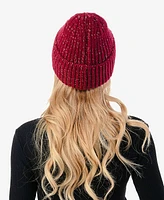 Marcus Adler Women's Lurex Ribbed Knit Cuff Beanie