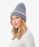 Marcus Adler Women's Stripe Cuff Ribbed Knit Beanie