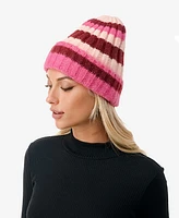 Marcus Adler Women's Stripe Ribbed Knit Cuff Beanie