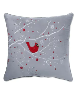 Pillow Perfect Velvet Christmas Decorative Pillow, 17" x 17"