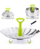 Zulay Kitchen Expandable Vegetable Steamer Basket Stainless Steel Fits Various Size Pots, Pans, & Pressure Cookers