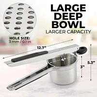 Heavy Duty Stainless Steel Large Potato Ricer with Non Slip Handle