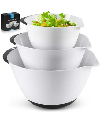 Zulay Kitchen 3-Pc Plastic Mixing Bowl Set