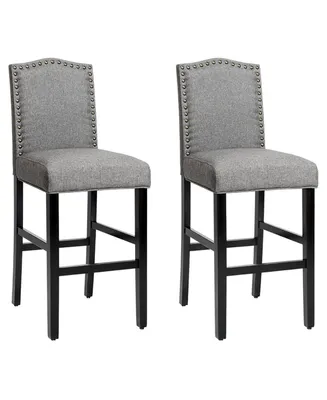 Set of 2 Bar Stools 30'' Upholstered Kitchen Chairs