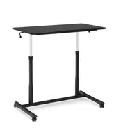 Costway Height Adjustable Computer Desk Sit to Stand Rolling Notebook Table