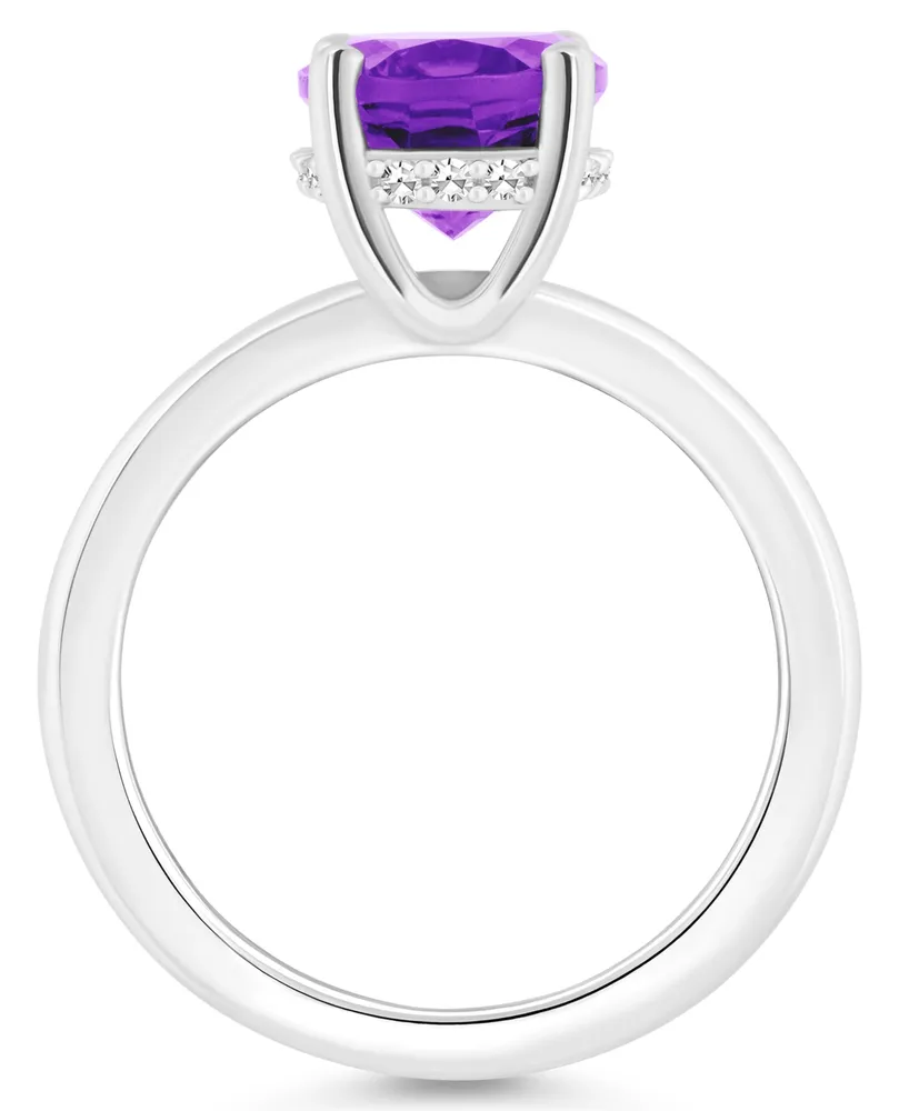 Macy's Women's Amethyst (2-1/2 ct.t.w.) and Diamond Accent Ring Sterling Silver