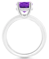 Macy's Women's Amethyst (2-1/2 ct.t.w.) and Diamond Accent Ring Sterling Silver