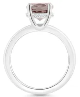 Macy's Women's Rose Quartz (2-1/2 ct.t.w.) and Diamond Accent Ring Sterling Silver