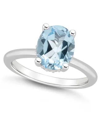 Macy's Women's Sky Blue Topaz (3-3/5 ct.t.w.) and Diamond Accent Ring Sterling Silver