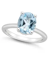 Macy's Women's Sky Blue Topaz (3-3/5 ct.t.w.) and Diamond Accent Ring Sterling Silver