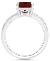 Macy's Women's Garnet (3-1/10 ct.t.w.) and Diamond (1/10 Ring Sterling Silver