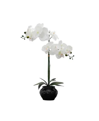 Desktop Artificial Orchid Arrangement in Ceramic, 22"