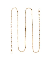 Ettika Women's 18k Gold Plated Dainty Imitation Pearl and Gold Glasses Chain - Gold