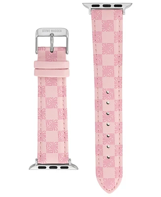 Steve Madden Women's Pink Faux Leather Band designed for Apple Watch 42mm (Series 10) & 38/40/41mm