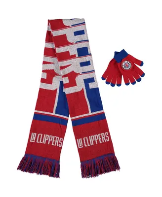 Men's and Women's La Clippers Hol Gloves and Scarf Set
