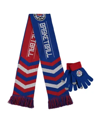 Men's and Women's Foco Red La Clippers Glove and Scarf Combo Set