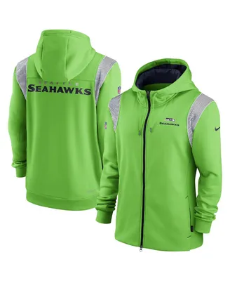 Men's Nike Neon Green Seattle Seahawks Performance Sideline Lockup Full-Zip Hoodie