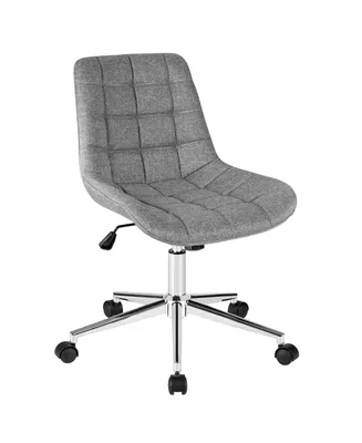 Mid Back Armless Office Chair Adjustable Swivel Fabric Task