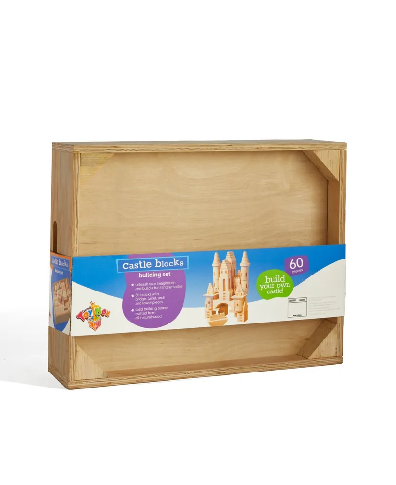 Geoffrey's Toy Box Solid Pine Wooden Castle Block Play Set, Created for Macy's