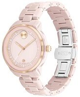 Movado Women's Bold Verso Swiss Quartz Blush Ceramic Bracelet Watch 39mm