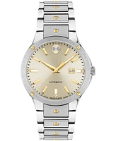 Movado Women's Se Automatic Swiss Automatic Silver-Tone Stainless Steel Yellow Pvd Bracelet Watch 33mm