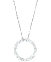 Grown With Love Lab Grown Diamond Circle Pendant Necklace (2 ct. t.w.) in 14k White Gold, 16" + 2" extender