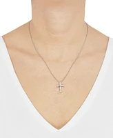 Grown With Love Lab Grown Diamond Cross Pendant Necklace (1/2 ct. t.w.) in 14k White Gold, 16" + 2" extender