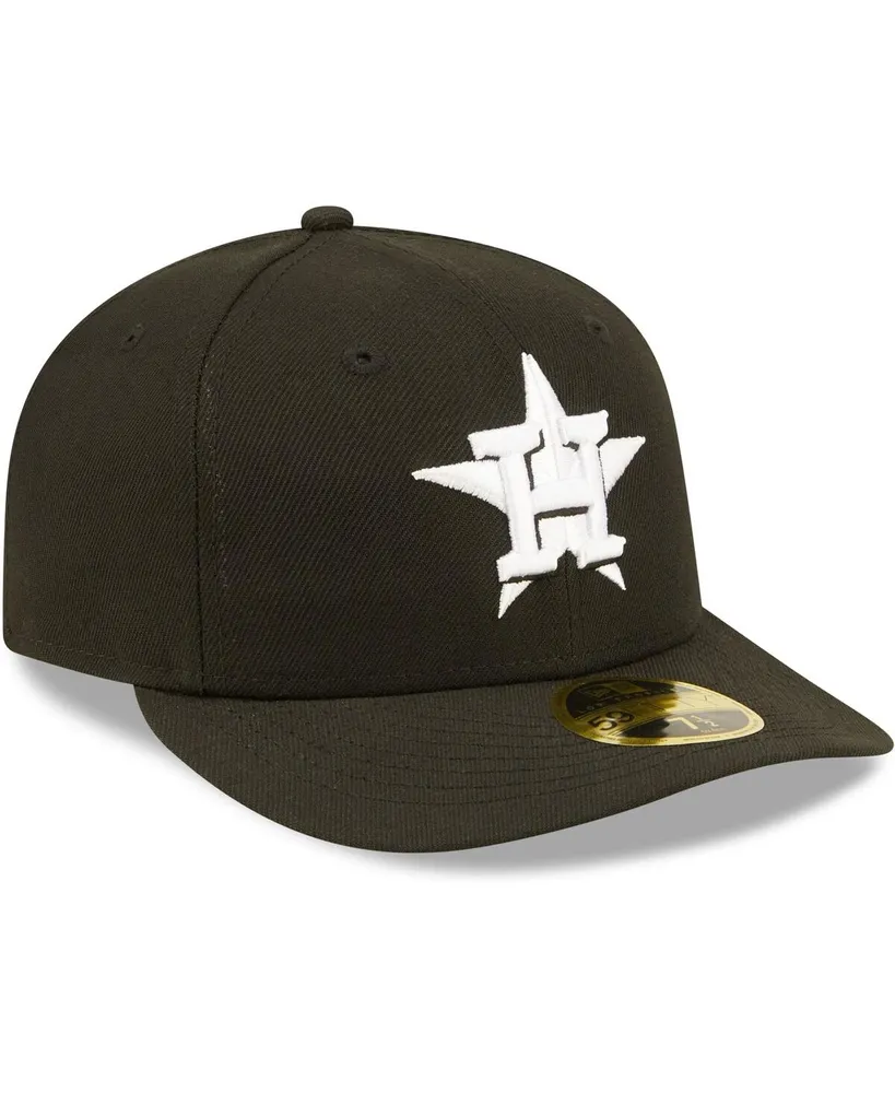 Men's New Era Houston Astros Black, White Low Profile 59FIFTY Fitted Hat