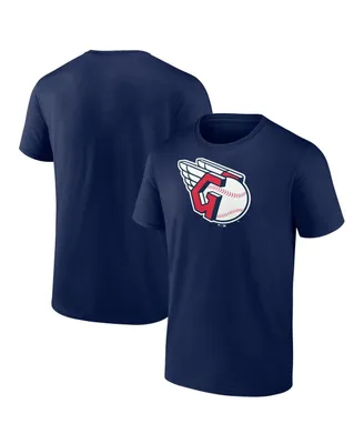 Men's Fanatics Navy Cleveland Guardians Official Logo T-shirt