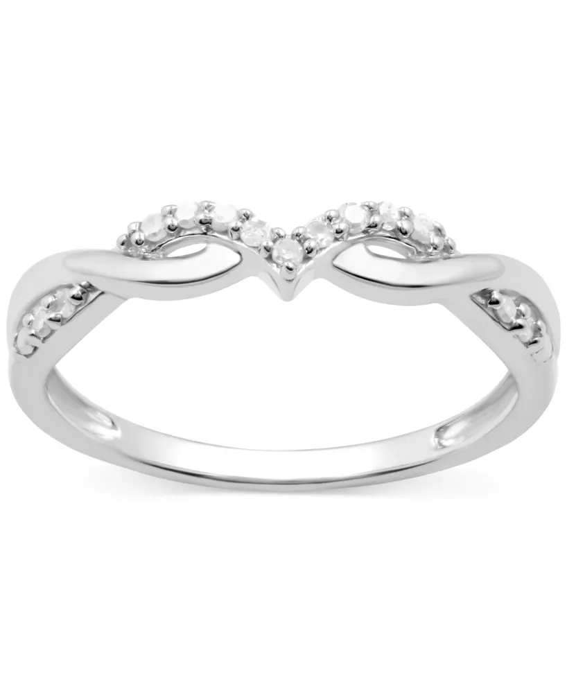 Diamond Twist Ring (1/10 ct. t.w.) Sterling Silver