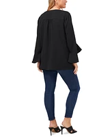 Vince Camuto Plus Size V-Neck Flutter Sleeve Blouse