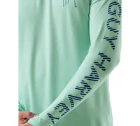 Guy Harvey Men's Long-Sleeve Crewneck Upf Performance Graphic T-Shirt