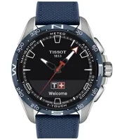 Tissot Men's Swiss T-Touch Connect Solar Blue Textile & Leather Strap Smart Watch 48mm