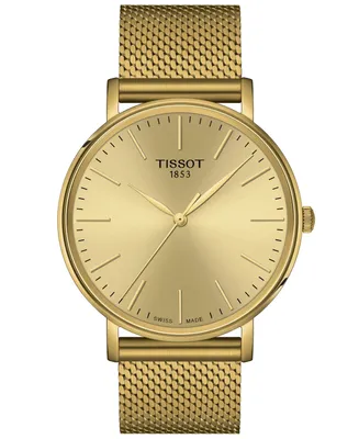 Tissot Men's Swiss Everytime Gold Pvd Stainless Steel Mesh Bracelet Watch 40mm