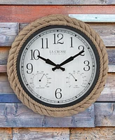 La Crosse Technology Clock 433-3836 14" Rowan Indoor, Outdoor Rope Analog Quartz Wall Clock